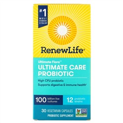 Renew Life, Ultimate Flora, Ultimate Care Probiotic, 30 Vegetarian Capsules