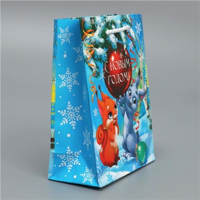 Пакет подарочный новогодний ламинированный «Тебе в Новый год», S 12×15×5.5 см