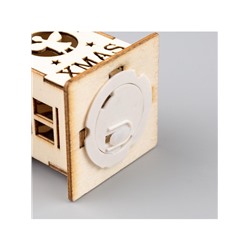 Ёлочная игрушка «Домик с ангелом», 6×4.5×4.5 см, от батареек, свечение тёплое белое