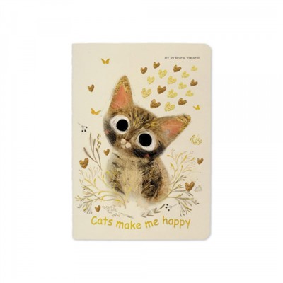 Записная книжка А6  32л линейка "Любовь. Милый котик" 7-32-506/20 Bruno Visconti