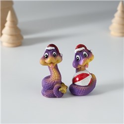 Фигурка полистоун «Фиолетовая змейка», 4×3×5 см, МИКС