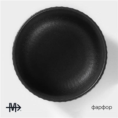Миска Magistro Line, 350 мл, d=11.5 см, фарфор, чёрная