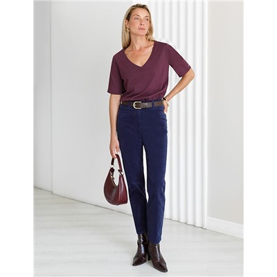 Брюки из эластичного микро-вельвета