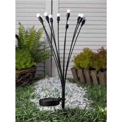 Садовый светильник «Шарики», уличный, на солнечной батарее, 68 см, 10 LED, свечение мульти