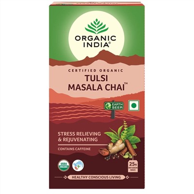 Organic India Tulsi Masala Chai / Масала Чай со Священным Базиликом 25 Чайные пакетики