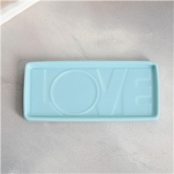 Чайная пара керамическая Love голубая, кружка 150 мл, блюдце 17,5х8 см, цвет голубой