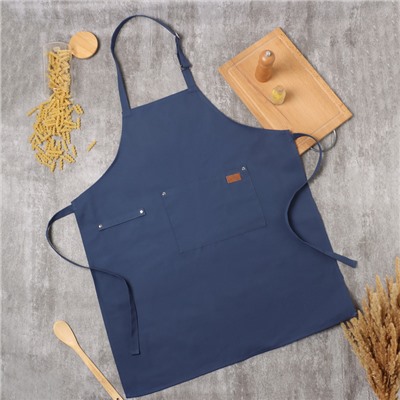 Фартук «Этель», синий, 63×75 см,100% хлопок