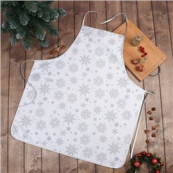 Фартук Доляна Снежинки серебро 70×80 см, 100% п/э