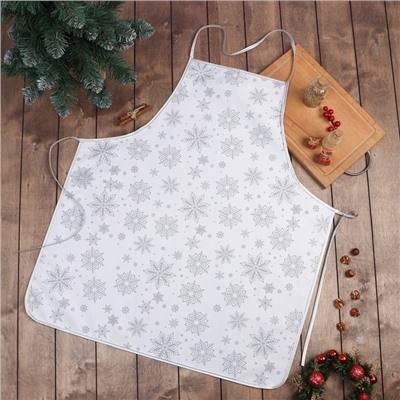 Фартук Доляна Снежинки серебро 70×80 см, 100% п/э