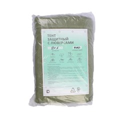 Брезент огнеупорный, 3×2 м, плотность 400 г/м², люверсы шаг 1 м, хаки