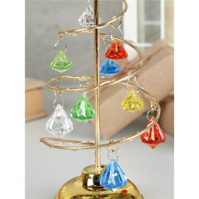 Новогоднее украшение Елка 19 см разноцветная / NG-01/3 /уп 96/Новый год