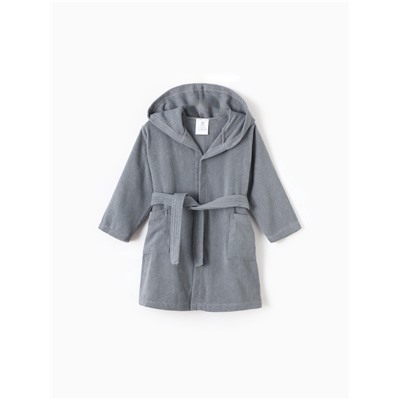 Халат детский «Экономь и Я», размер 32, хлопок 100%, серый