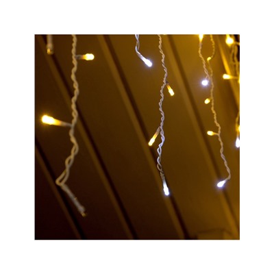 УЦЕНКА Гирлянда «Бахрома», 3×0.9 м, IP44, УМС, белая нить, 160 LED, мерцание белым, 220 В, свечение тёплое белое