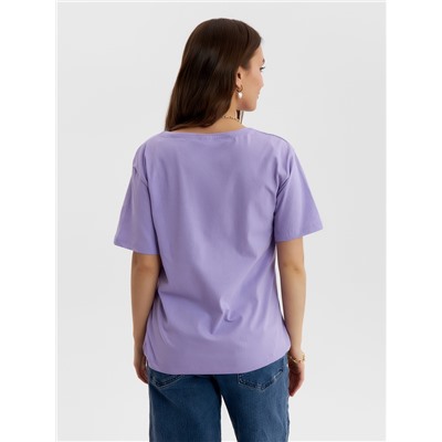 Футболка женская Ohana market, сиреневая, размер 46