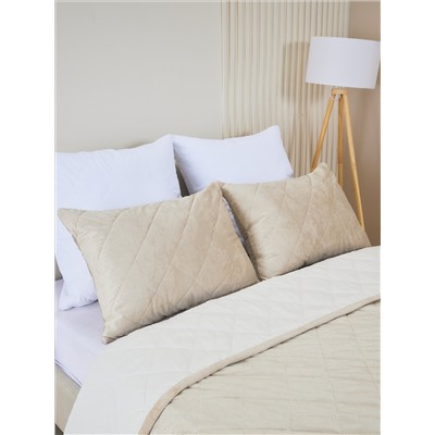 Набор покрывало и чехлы на подушку - Кристалл, цвет кремовый