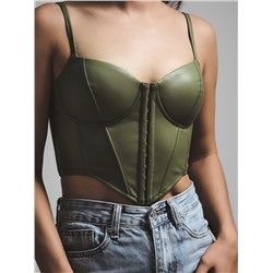 Корсет женский кожаный MIST, размер XS, хаки