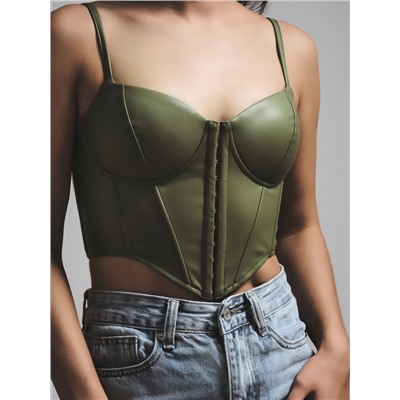 Корсет женский кожаный MIST, размер XS, хаки