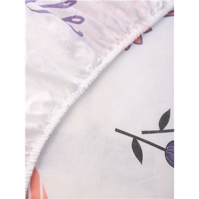 Простыня на резинке 1.5-спальная «Этель» Flower garden, 140×200+25, бязь