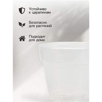 Кашпо со вставкой «Порто», 3.5 л, d=20 см, h=19 см, пластик, прозрачное