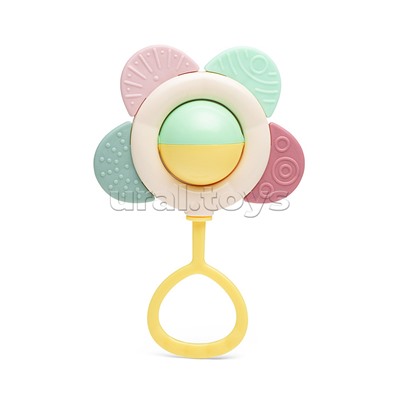 Погремушка-прорезыватель с ручкой "Цветочек" (в пакете)