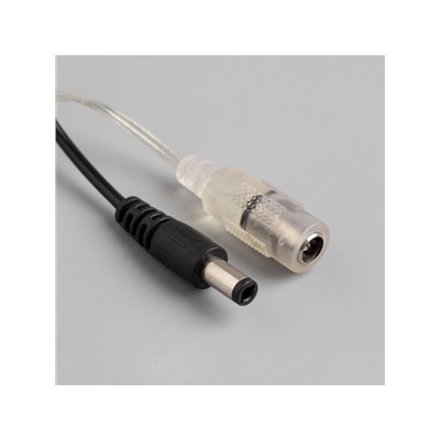 Гирлянда «Нить» 20 м роса, IP20, чёрная нить, 200 LED, свечение тёплое белое, 12 В