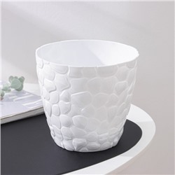 Горшок для цветов с поддоном «Камешки», 3 л, пластиковый, белый