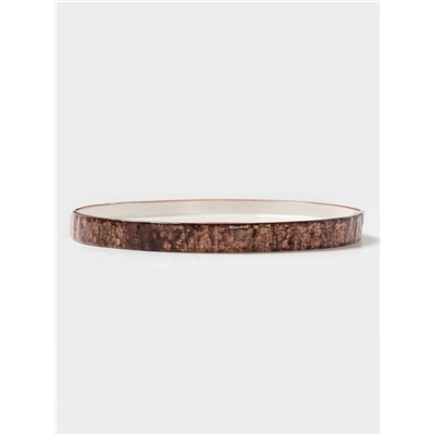 Тарелка Magistro Wood, d=20 см, фарфор, коричневый