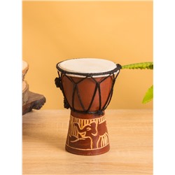 Сувенирный музыкальный инструмент барабан джембе «Классика», 12×9×9 см