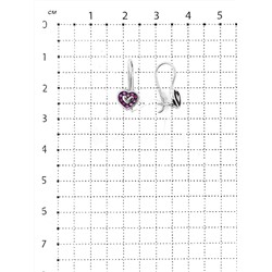 Серьги детские из родированного серебра с фианитами 925 пробы 5038р204