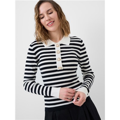 Джемпер трикотажный с воротником поло для женщин