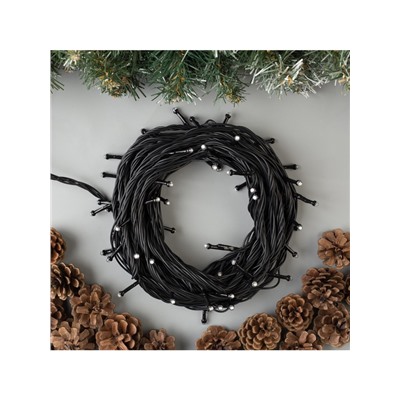 Гирлянда «Нить» 10 м, IP44, УМС, тёмная нить, 72 SMD-LED, свечение синее, 220 В