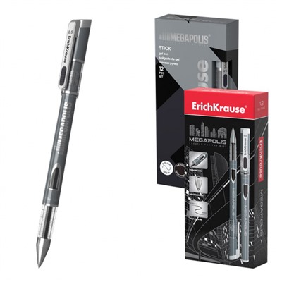 Ручка гелевая MEGAPOLIS 0.5 мм gel черная ЕК93 ErichKrause