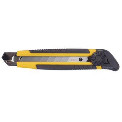 Нож канцелярский 18 мм "Мастер" прорезиненный корпус 2 запасн. лезвия в блистере (081773) Хатбер