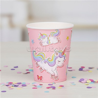 Набор посуды одноразовой "Мечта единорога" стаканы (10 шт)