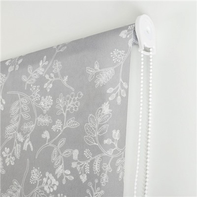 Штора рулонная «Цветенье», 90×200 см, с учётом креплений 3.5 см, серая