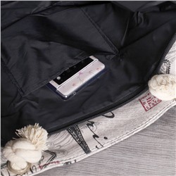 Сумка пляжная на молнии 45х32х14 см Париж / BB23 /уп 1/