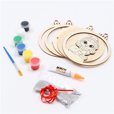 УЦЕНКА Набор для творчества Елочная игрушка, деревянная змея, послойная