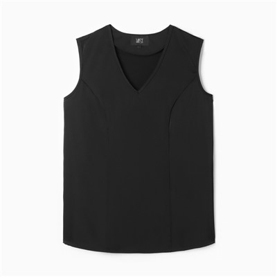 Майка шелковая женская MIST plus-size, размер 56, чёрная