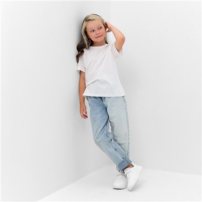 Футболка для девочки KAFTAN: Basic line, белая, рост 98 см