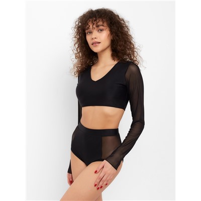 Купальник женский раздельный с длинными рукавами MINAKU цвет чёрный, размер 48