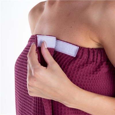 Полотенце банное Этель «Парео» с карманом 80×140 см цв. темная сирень, 100% хл, вафля 240 г/м²