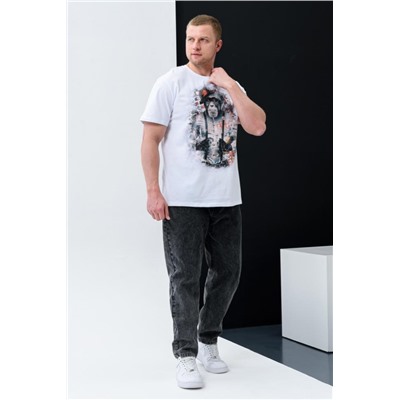 Футболка мужская 8492 (Белый_обезьяна)