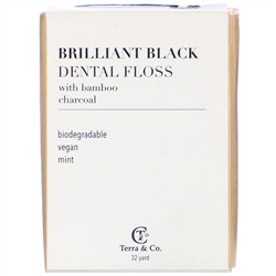 Terra & Co., Brilliant Black, зубная нить, 29,3 м (32 ярда)