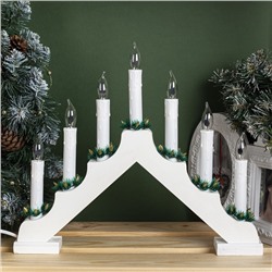 УЦЕНКА Светодиодная фигура «Рождественская горка», 39.5×33×5 см, дерево, 220 В, эффект пламени