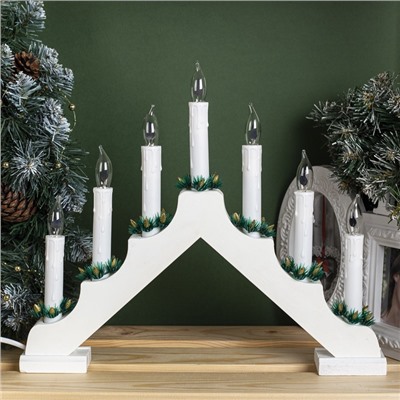 УЦЕНКА Светодиодная фигура «Рождественская горка», 39.5×33×5 см, дерево, 220 В, эффект пламени