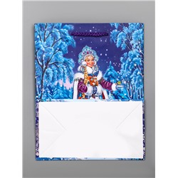 Пакет подарочный новогодний ламинированный, «Снегурочка», 18×10×22.3 см