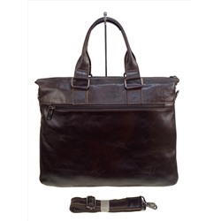 Сумка-портфель мужская из натуральной кожи, цвет шоколад