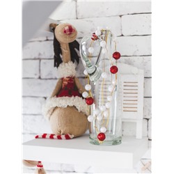 Бусы на ёлку «Шарики», длина 2 м, красный/белый