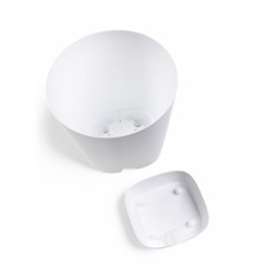 Горшок для цветов «Гранд», 4 л, d=19 см, h=20 см, пластиковый, с прикорневым поливом, белый