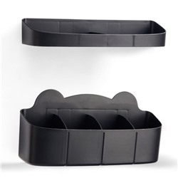 Подставка для зонтов, пластик, 23.5×7.5×11 см, 6.5×23.5×4 см, чёрная